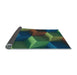 Thickness of Patterned Gunmetal Green Rug, pat3219lblu