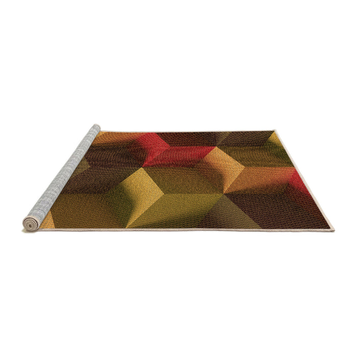 Sideview of Machine Washable Transitional Dark Red Rug, wshpat3219org