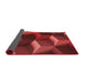 Thickness of Patterned Cranberry Red Rug, pat3219rd