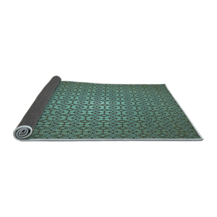 Thickness of Patterned Army Green Rug, pat322lblu