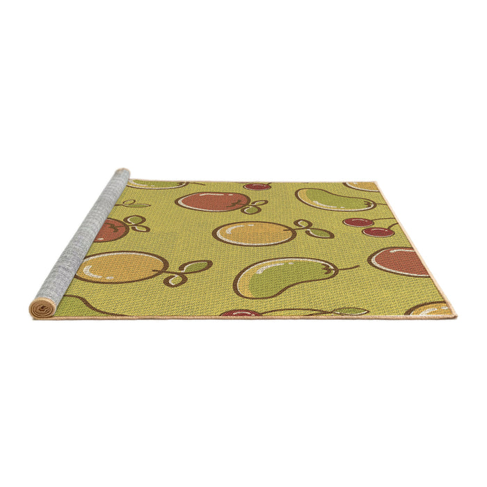 Sideview of Machine Washable Transitional Bright Gold Yellow Rug, wshpat3220brn