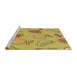 Sideview of Machine Washable Transitional Bright Gold Yellow Rug, wshpat3220brn