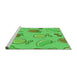 Sideview of Machine Washable Transitional Neon Green Rug, wshpat3220grn