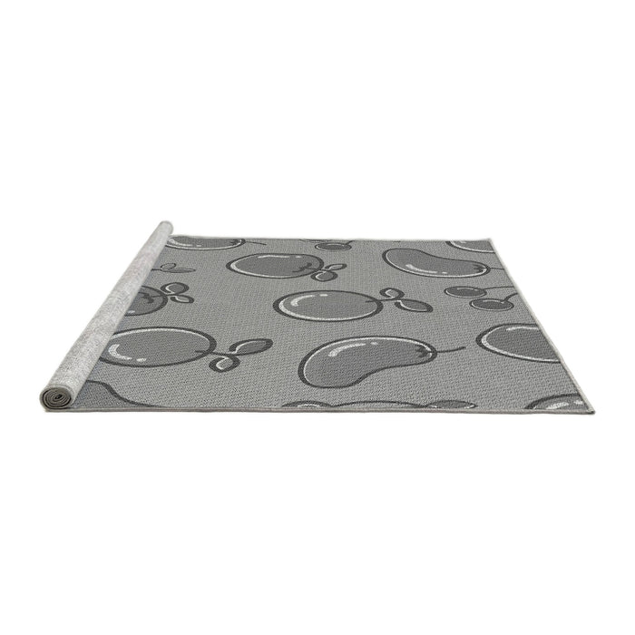 Sideview of Machine Washable Transitional Cloud Gray Rug, wshpat3220gry