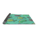 Thickness of Patterned Medium Sea Green Rug, pat3220lblu