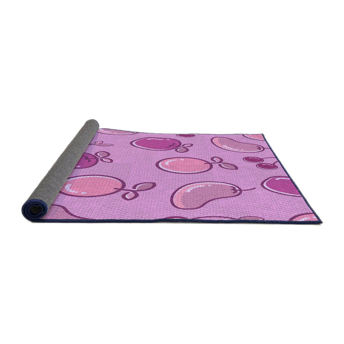 Thickness of Patterned Violet Purple Rug, pat3220pur