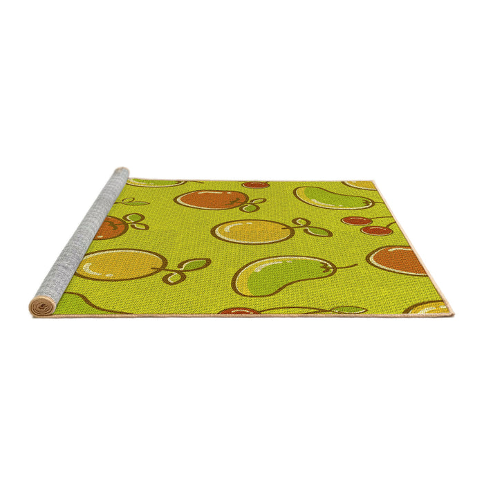 Sideview of Machine Washable Transitional Yellow Rug, wshpat3220yw