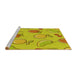 Sideview of Machine Washable Transitional Yellow Rug, wshpat3220yw