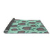 Thickness of Patterned Aquamarine Green Rug, pat3221lblu