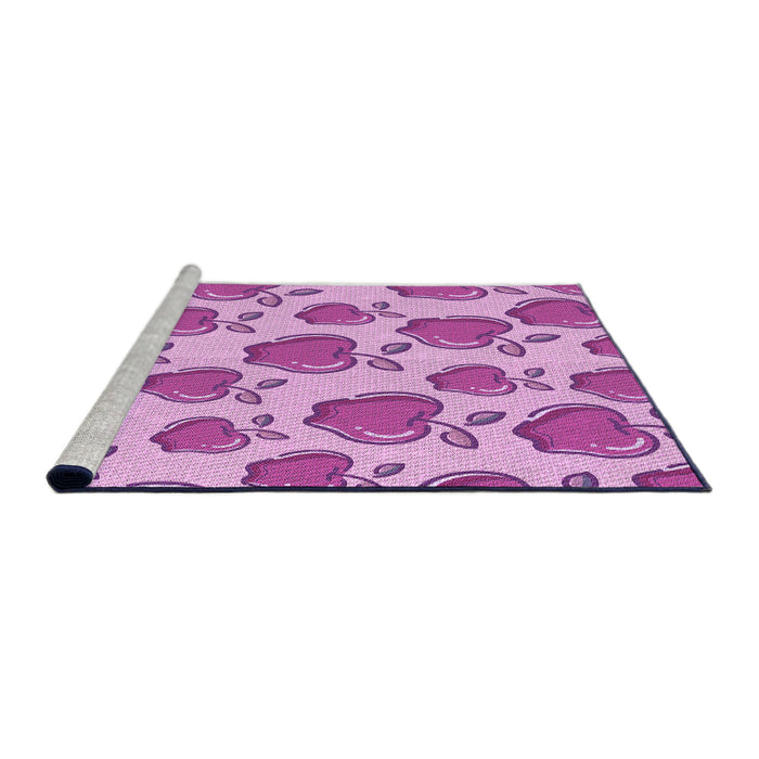 Sideview of Machine Washable Transitional Pastel Purple Pink Rug, wshpat3221pur