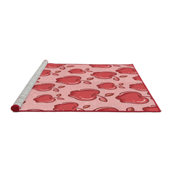 Sideview of Machine Washable Transitional Pastel Pink Rug, wshpat3221rd