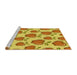 Sideview of Machine Washable Transitional Yellow Rug, wshpat3221yw