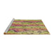 Sideview of Machine Washable Transitional Chestnut Red Rug, wshpat3222brn