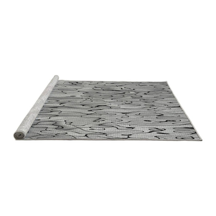Sideview of Machine Washable Transitional Silver Gray Rug, wshpat3222gry