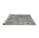 Sideview of Machine Washable Transitional Silver Gray Rug, wshpat3222gry