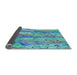 Thickness of Patterned Steel Blue Rug, pat3222lblu