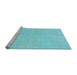 Sideview of Machine Washable Transitional Bright Turquoise Blue Rug, wshpat3223lblu