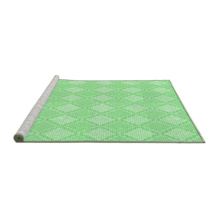 Sideview of Machine Washable Transitional Green Rug, wshpat3224grn