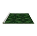 Sideview of Machine Washable Transitional Green Rug, wshpat3225grn