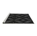 Sideview of Machine Washable Transitional Black Rug, wshpat3225gry