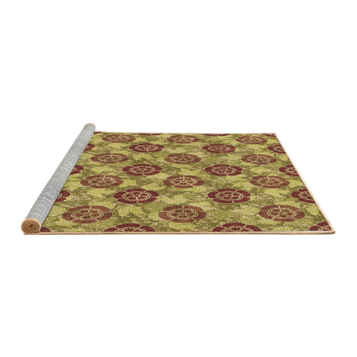 Sideview of Machine Washable Transitional Mahogany Brown Rug, wshpat3227brn