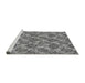 Sideview of Machine Washable Transitional Grey Gray Rug, wshpat3227gry