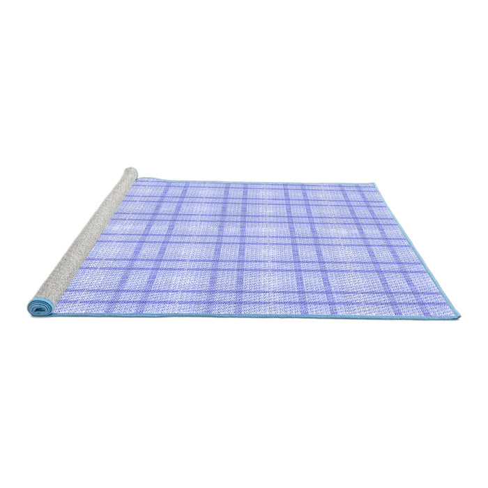 Sideview of Machine Washable Transitional Sky Blue Rug, wshpat3228blu