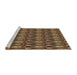 Sideview of Machine Washable Transitional Cinnamon Brown Rug, wshpat3231brn