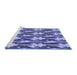 Sideview of Machine Washable Transitional Purple Mimosa Purple Rug, wshpat3232blu