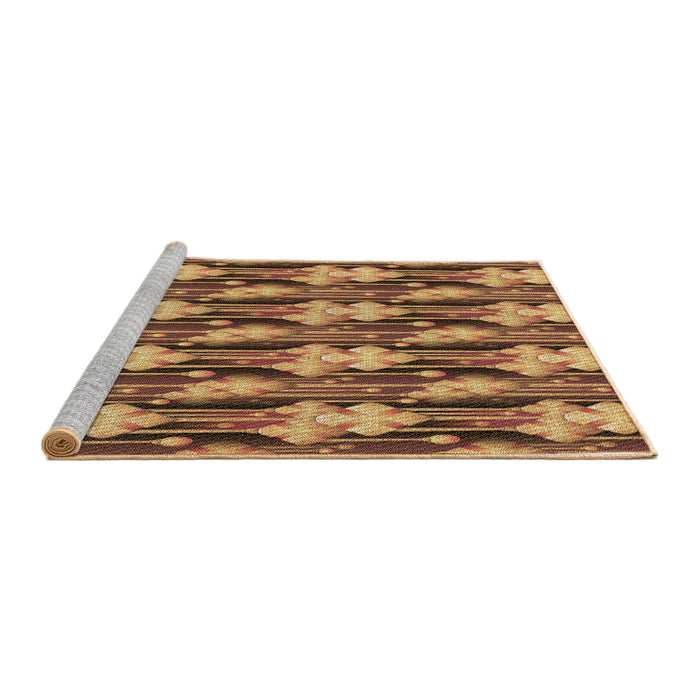 Sideview of Machine Washable Transitional Red Brown Rug, wshpat3232brn