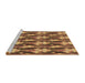 Sideview of Machine Washable Transitional Red Brown Rug, wshpat3232brn