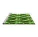 Sideview of Machine Washable Transitional Green Rug, wshpat3232grn