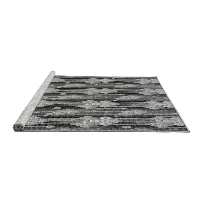 Sideview of Machine Washable Transitional Dark Gray Rug, wshpat3232gry