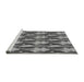 Sideview of Machine Washable Transitional Dark Gray Rug, wshpat3232gry