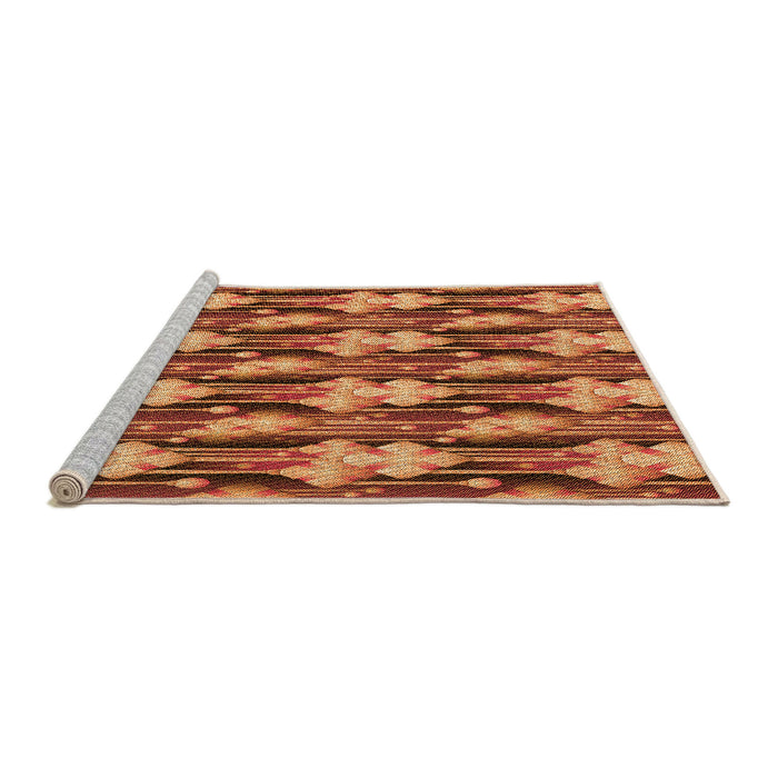 Sideview of Machine Washable Transitional Orange Rug, wshpat3232org