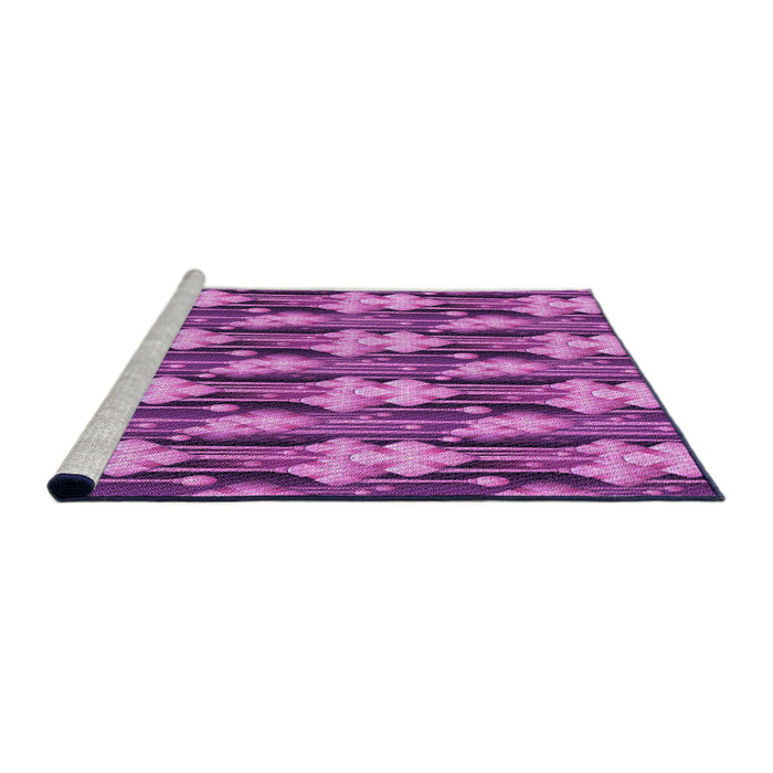 Sideview of Machine Washable Transitional Dark Magenta Purple Rug, wshpat3232pur