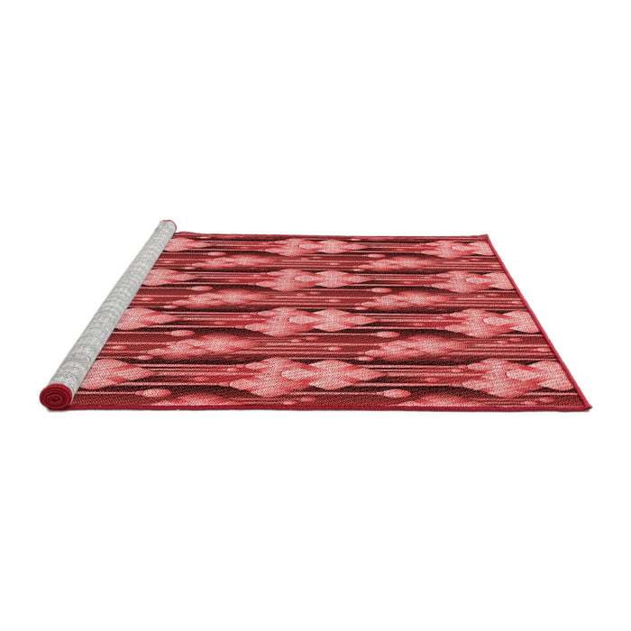 Sideview of Machine Washable Transitional Red Rug, wshpat3232rd