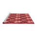 Sideview of Machine Washable Transitional Red Rug, wshpat3232rd