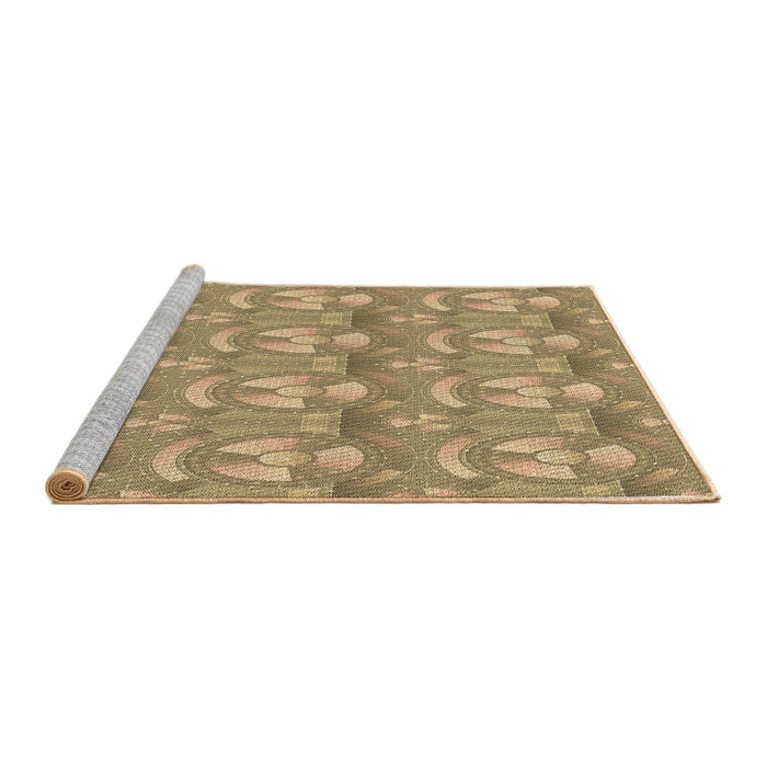 Sideview of Machine Washable Transitional Yellow Orange Rug, wshpat3233brn