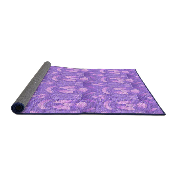 Thickness of Patterned Violet Purple Rug, pat3233pur