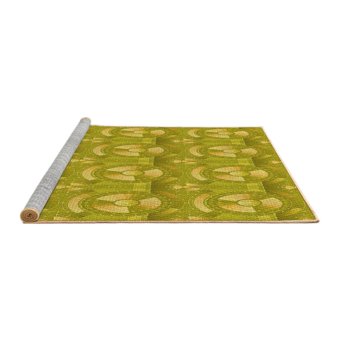 Sideview of Machine Washable Transitional Dark Golden Brown Rug, wshpat3233yw