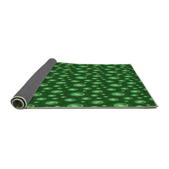 Thickness of Patterned Deep Emerald Green Rug, pat3234grn