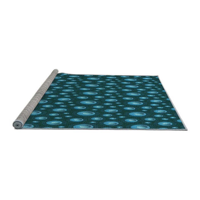 Sideview of Machine Washable Transitional Dark Turquoise Green Rug, wshpat3234lblu