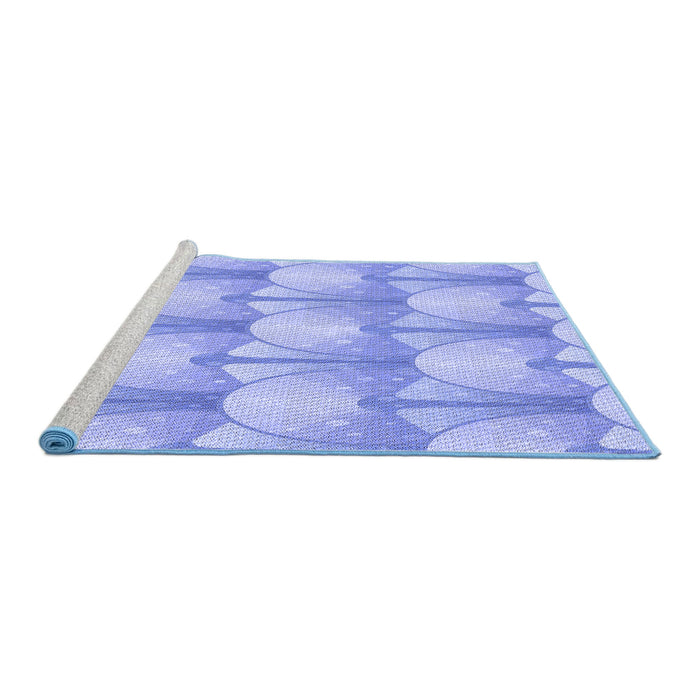 Sideview of Machine Washable Transitional Light Slate Blue Rug, wshpat3235blu