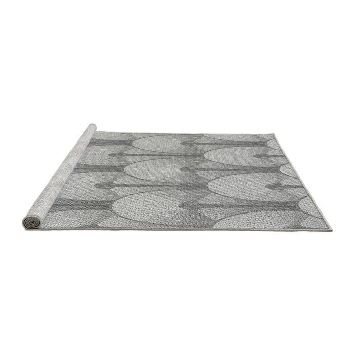 Sideview of Machine Washable Transitional Platinum Silver Gray Rug, wshpat3235gry
