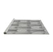 Sideview of Machine Washable Transitional Platinum Silver Gray Rug, wshpat3235gry