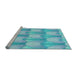 Sideview of Machine Washable Transitional Blue Rug, wshpat3235lblu