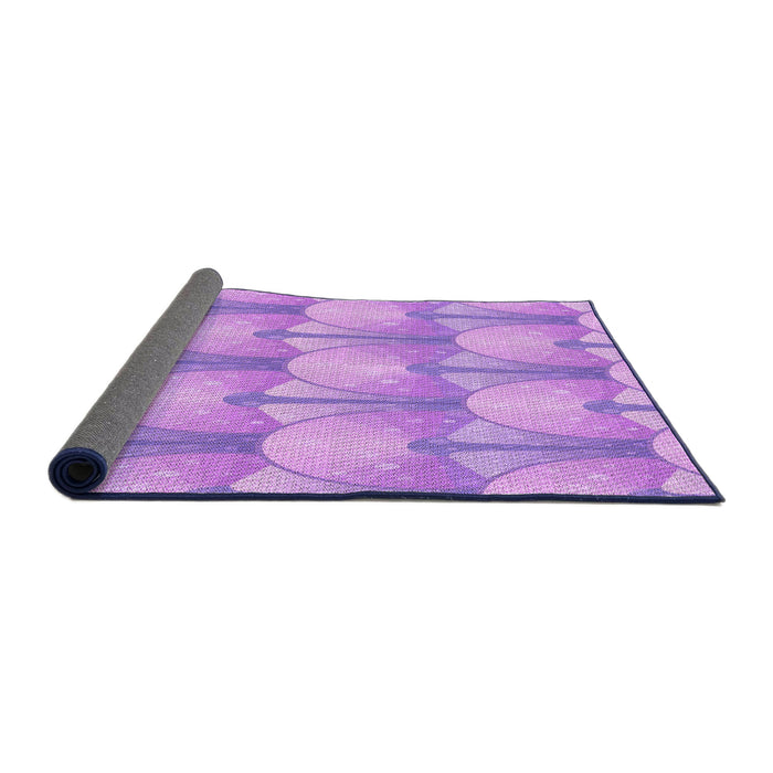 Thickness of Patterned Purple Rug, pat3235pur