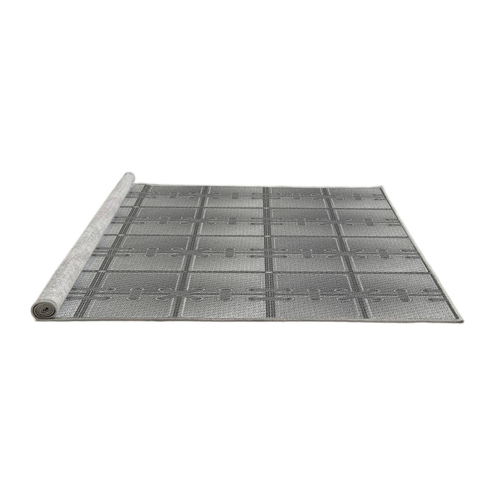 Sideview of Machine Washable Transitional Smokey Gray Rug, wshpat3236gry