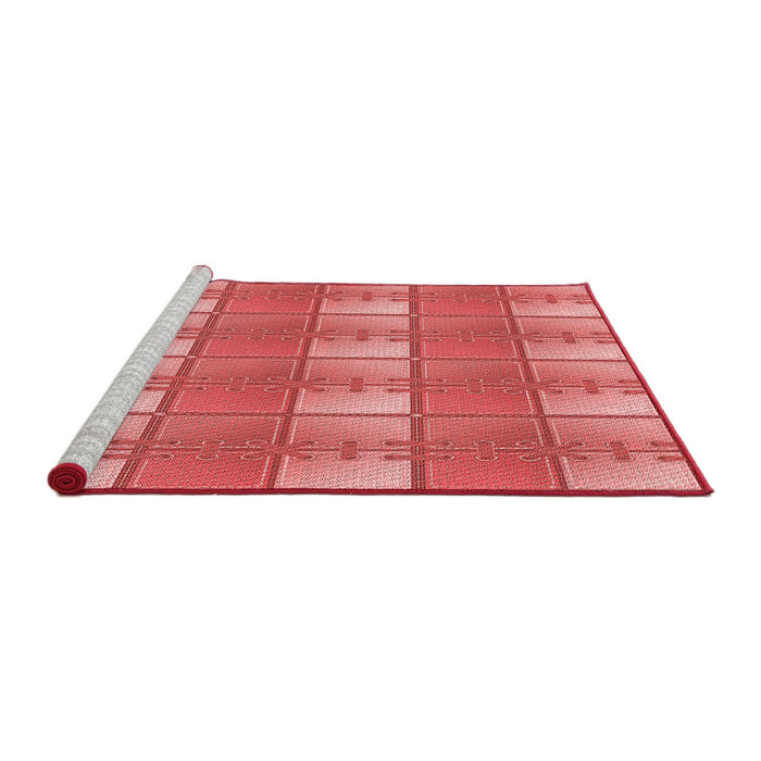 Sideview of Machine Washable Transitional Ruby Red Rug, wshpat3236rd